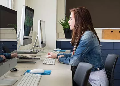 student at computer