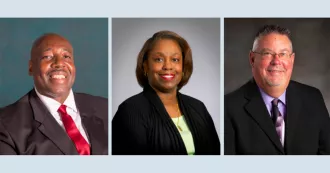 (L to R) Dr. Elton J. Crim, Jr., Frances M. Huntley-Cooper, and Christopher J. Polzer